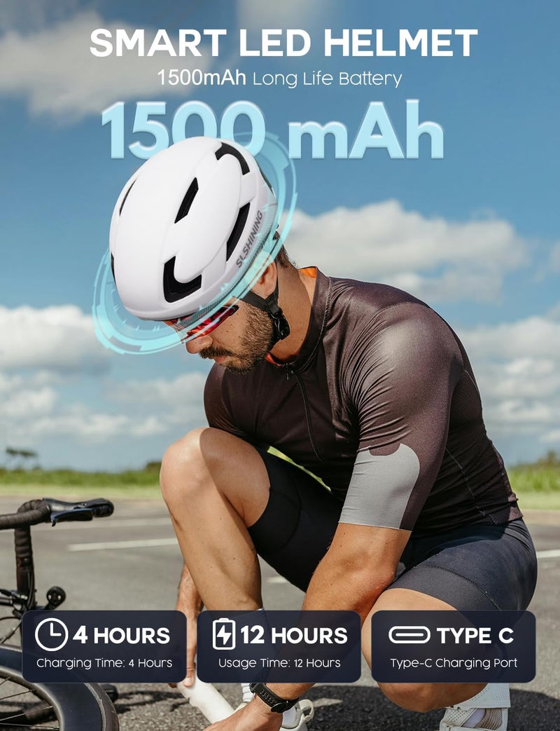 Docgari Bike Helmet with Light - Bike Helmet with DIY LED Screen for Scooter, Bicycle, Skateboard - LED Display Helmet with Customizable Patterns - Bicycle Helmet Light for Adult Men and Women - Image 4